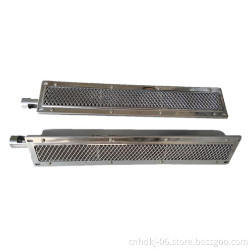 Natural gas ceramic infrared searing side burner for steak roasting